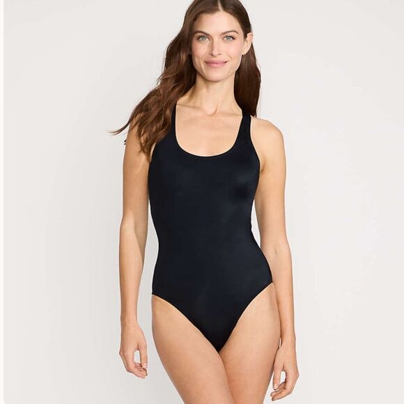 Lands’ End Classic Black Women's Swimsuit - Picture 1 of 7